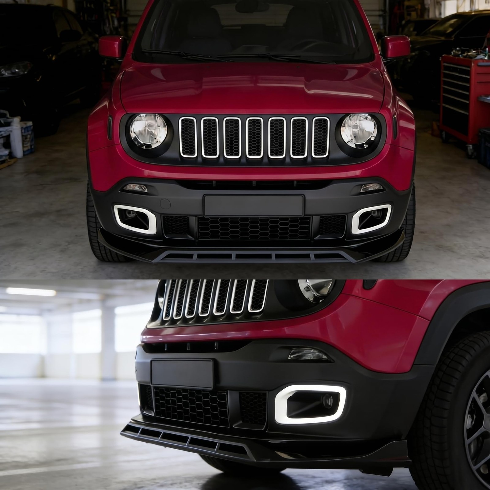 Front Bumper Lip Splitter Compatible with Jeep Renegade 2015-2018 Exterior Ac…