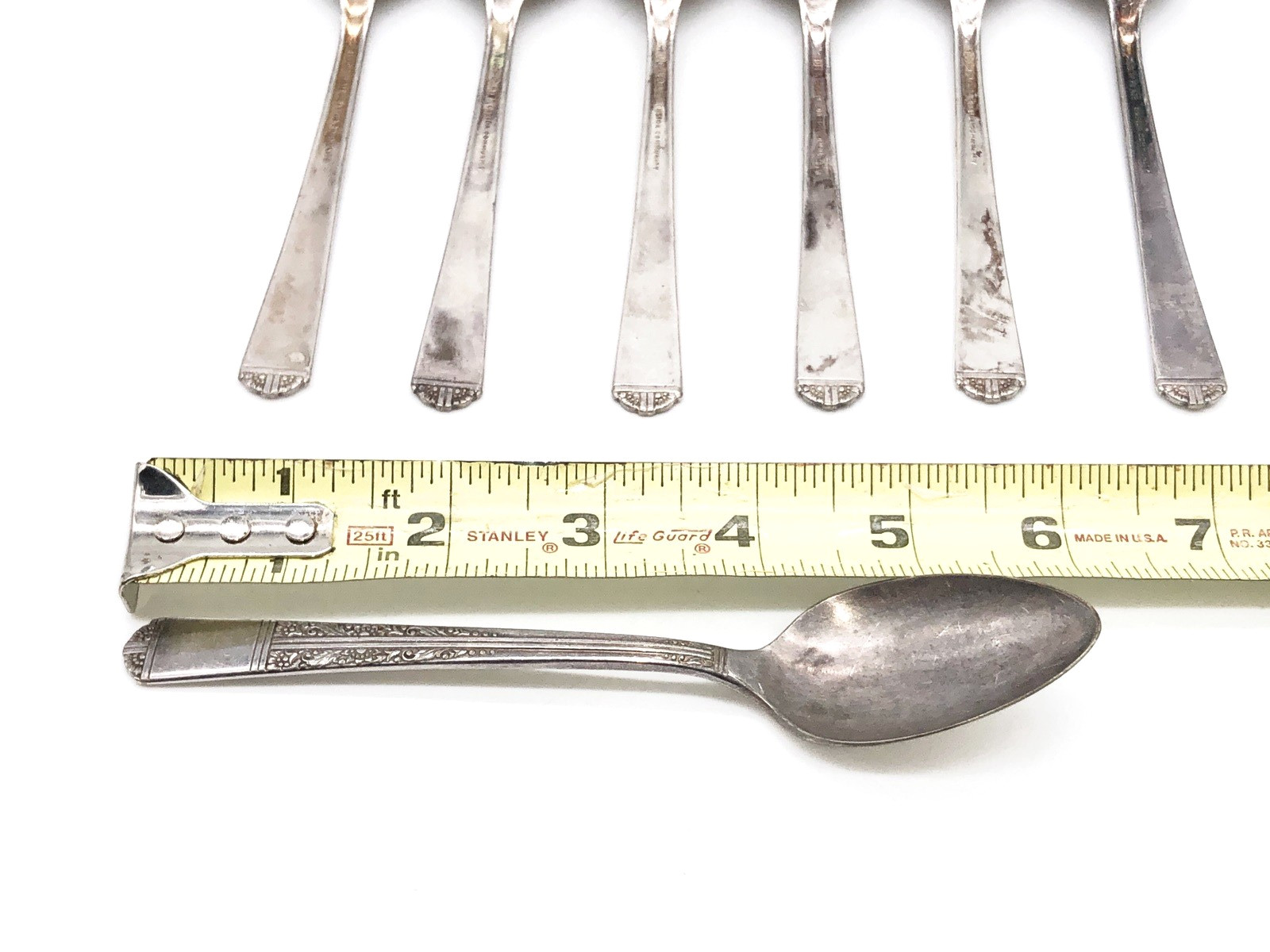 7 Oakleigh/Royal York Silver Plate Teaspoons Oneida Community 6″ Tudor Plate