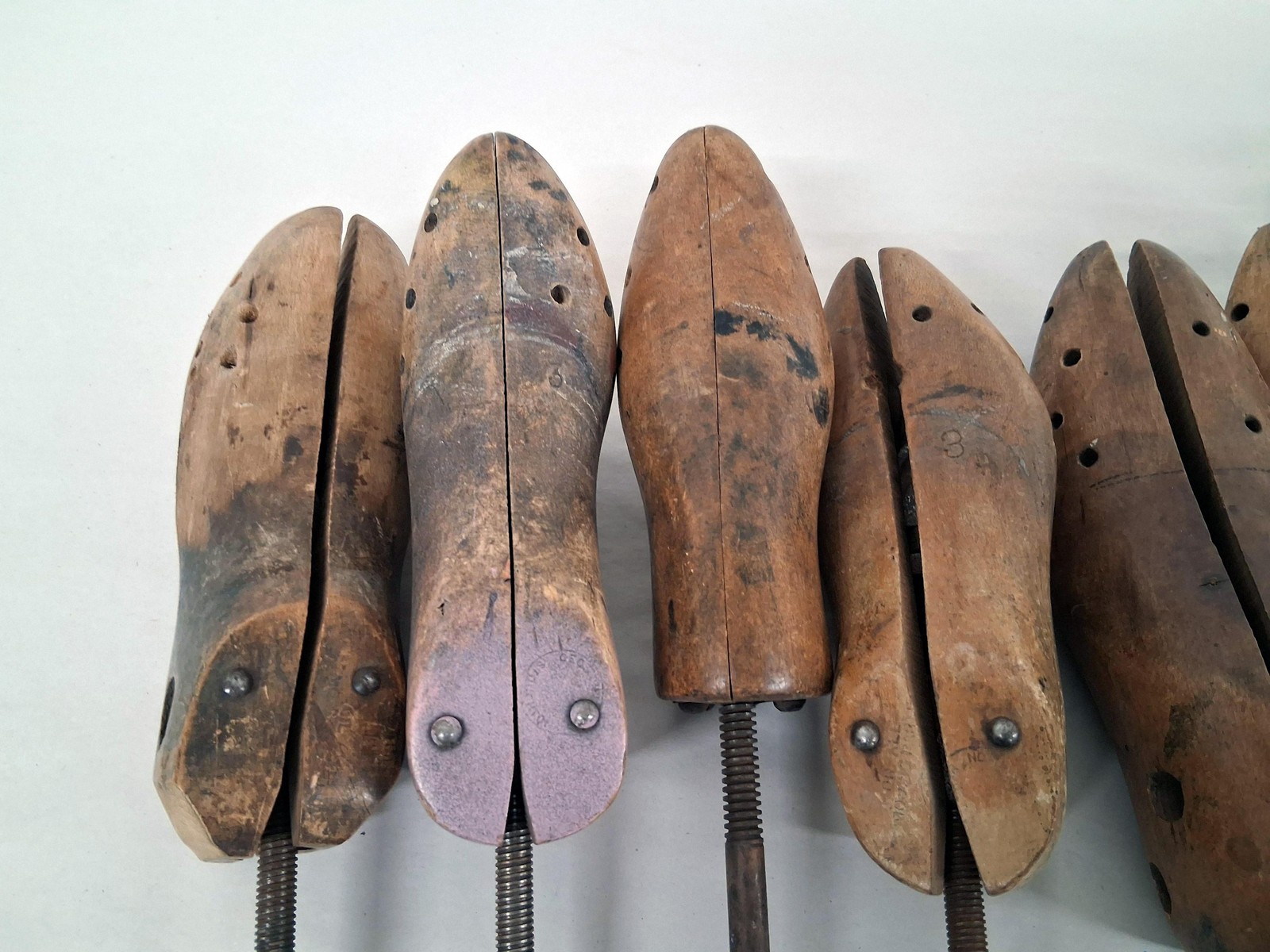 Antique Wooden Shoe Stretcher Lot of 10 G. E. Belcher Stoughton & O.A. Miller