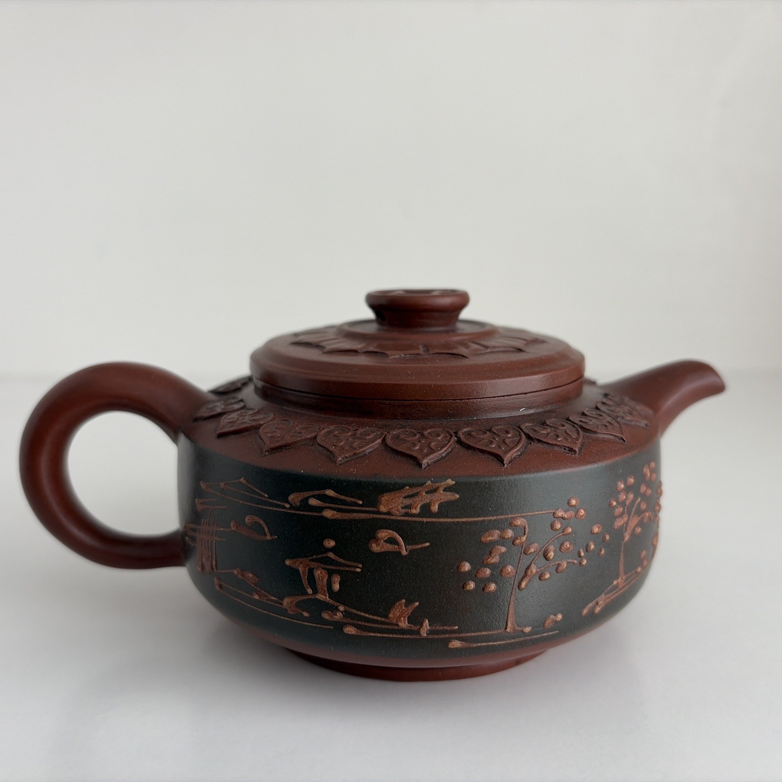 Vintage Chinese Yixing Zisha Purple Clay Handmade Teapot Stamped 6”