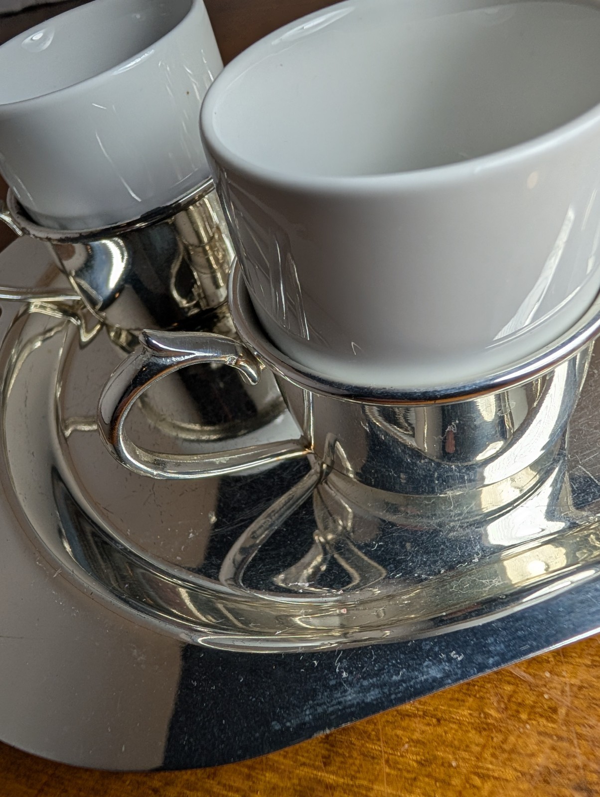 Silver Plated Expresso Cups With Serving Tray/Italy/Tognana/Vintage