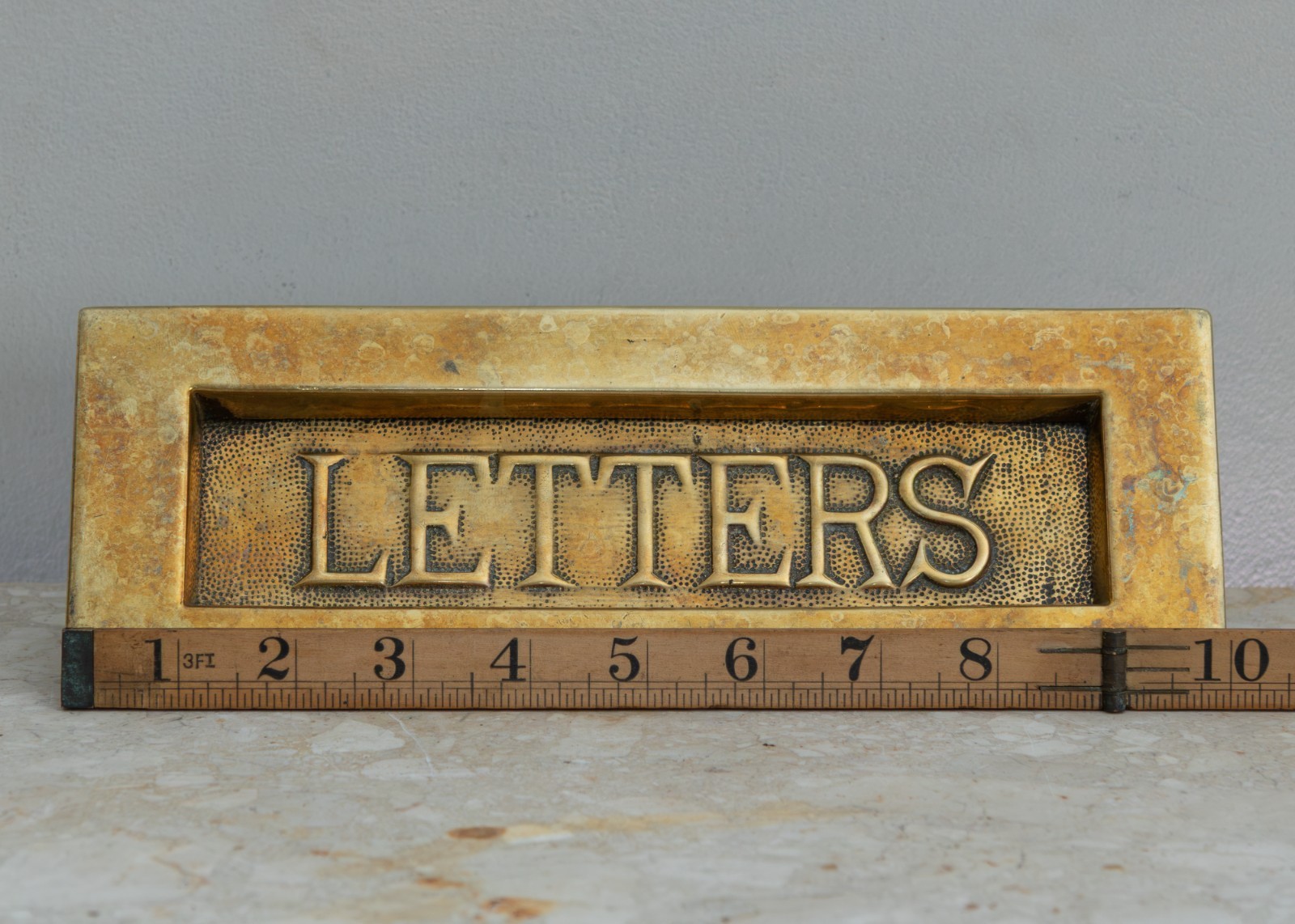 Large Brass Letter Box, Late 19th Century, new spring, ready to fit