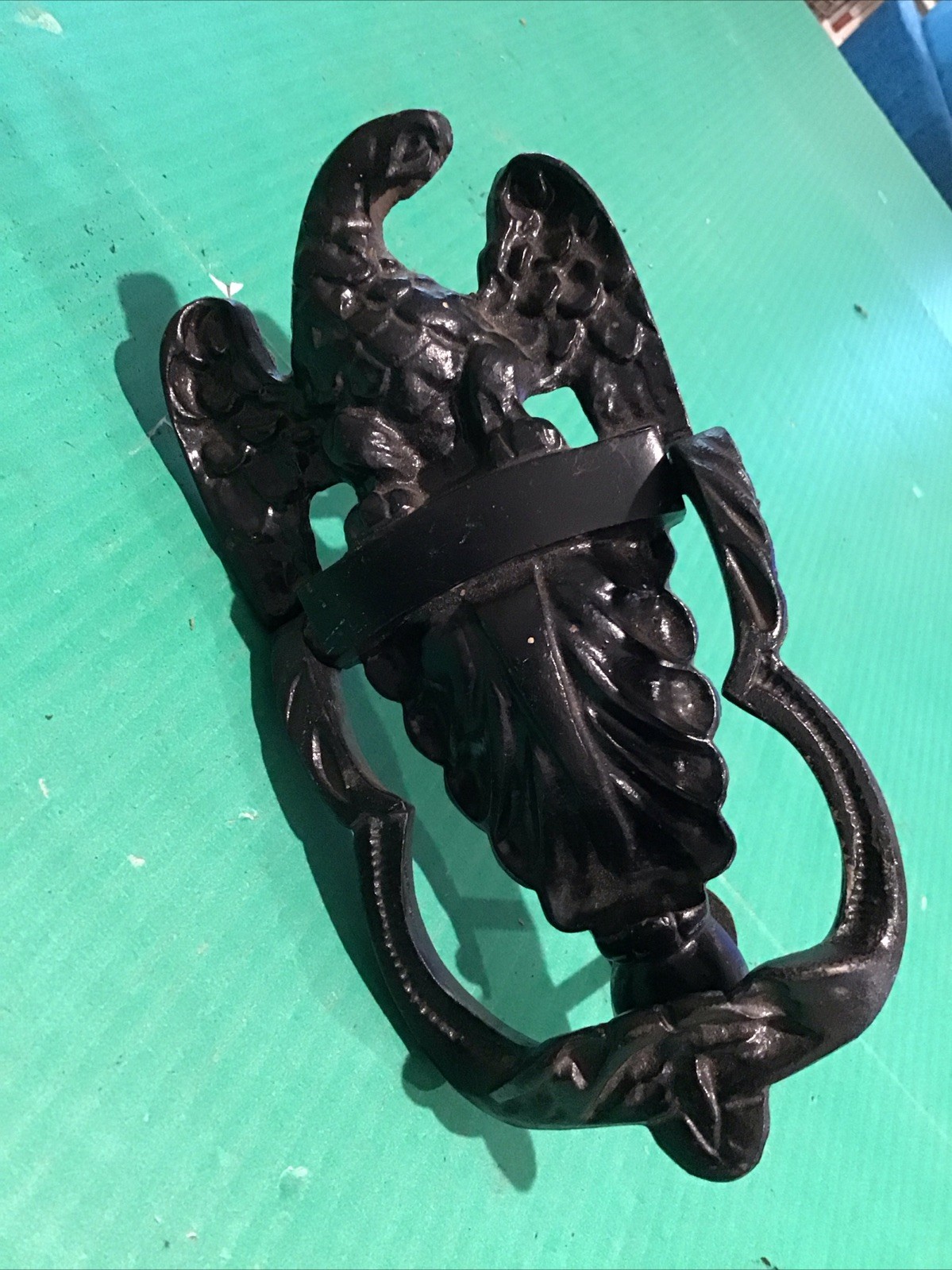 Vintage VLM Eagle Door Knocker Eagle 17-1 Heavy Ornate Solid Cast Iron w/ Bolts