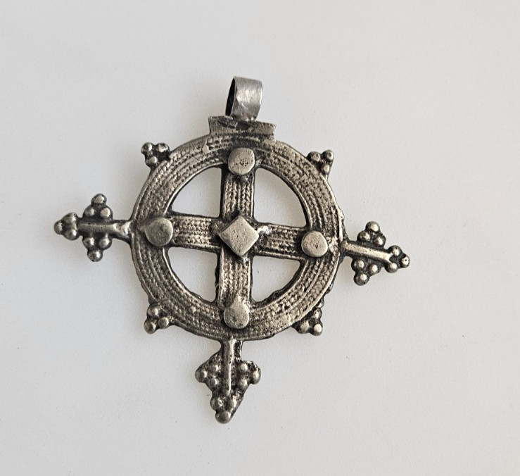 Antique Ethiopian Coptic Cross Christian pendant Orthodox cross