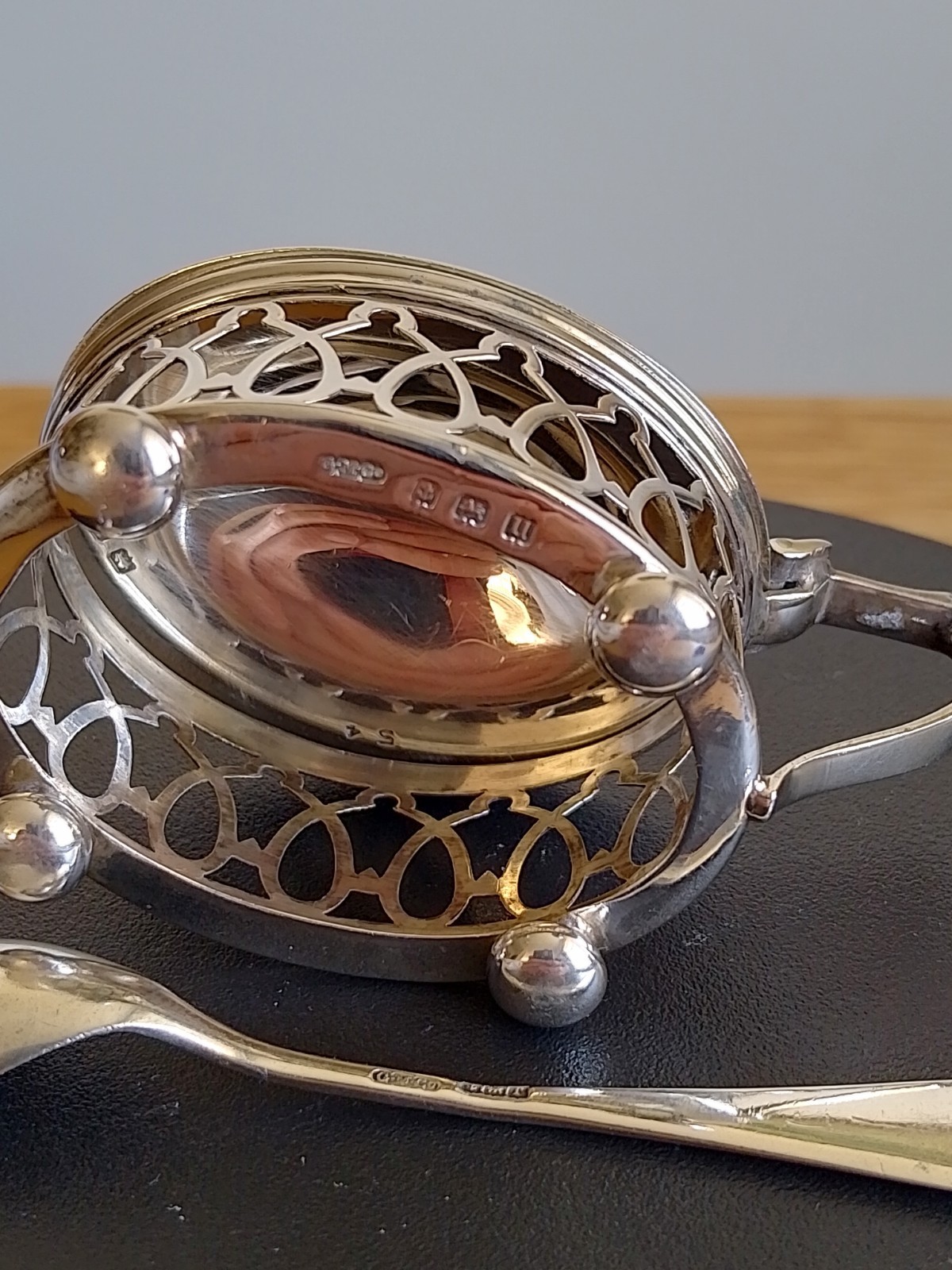 Superb Gorham Manufacturing Co 1919 Sterling Mustard Pot Blue Liner Gorham Spoon