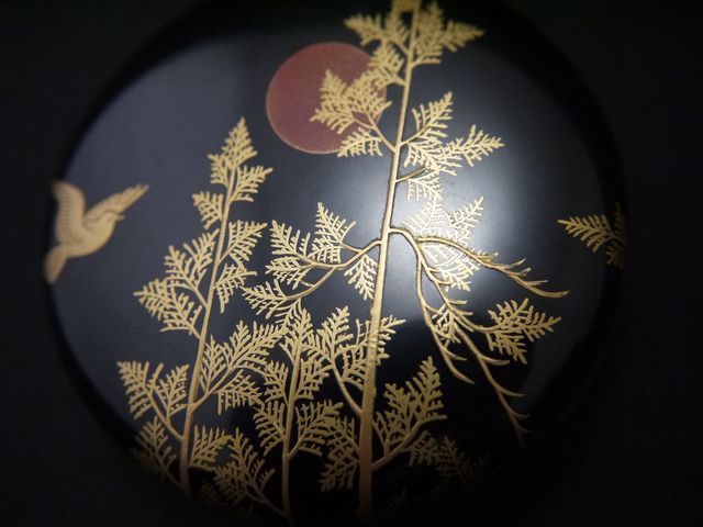 Japan Antique Lacquer Wooden Tea caddy makie Hira-Natsume SOTETSU NAKAMURA(1211)