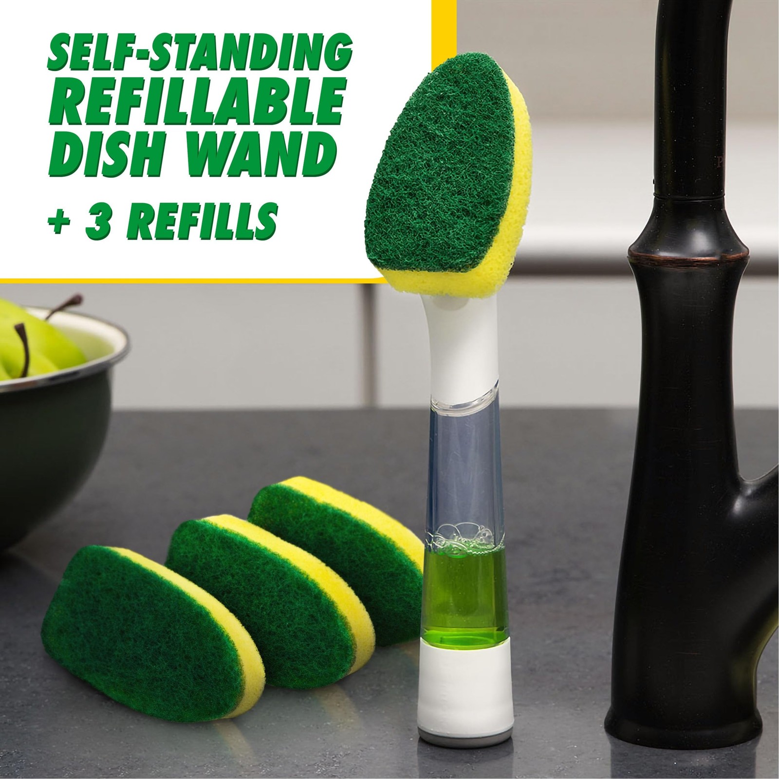Libman Commercial Libman Dishmatic I-Stand Dish Wand Kit Kitchen Cleaning Scrub