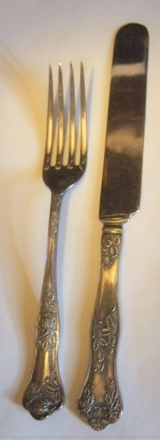 Child’s Knife and Fork Silverplate Youth Set VTG