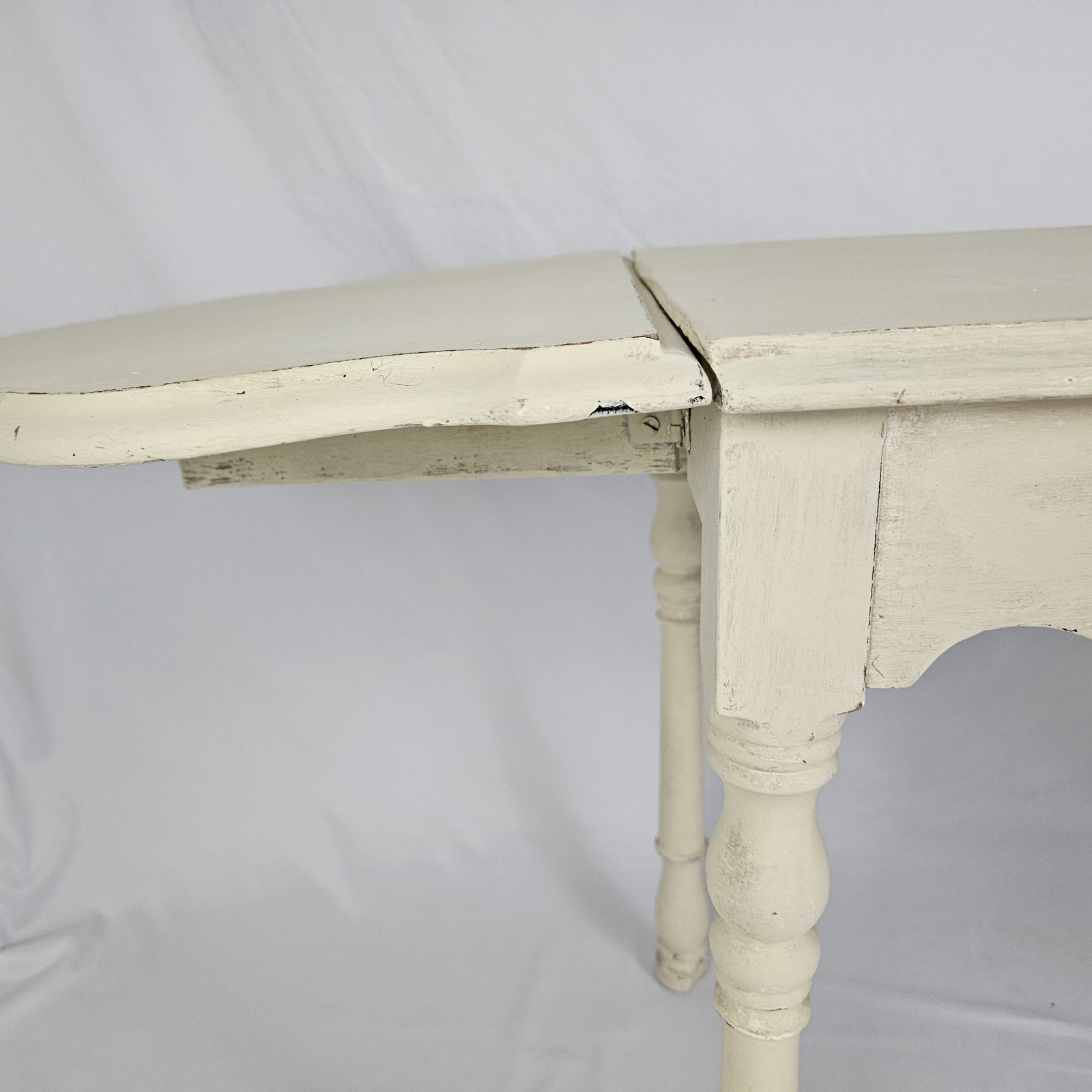 Antique Drop-Leaf Work Table Sewing Crafts Old Painted Country Cottage Kid Size