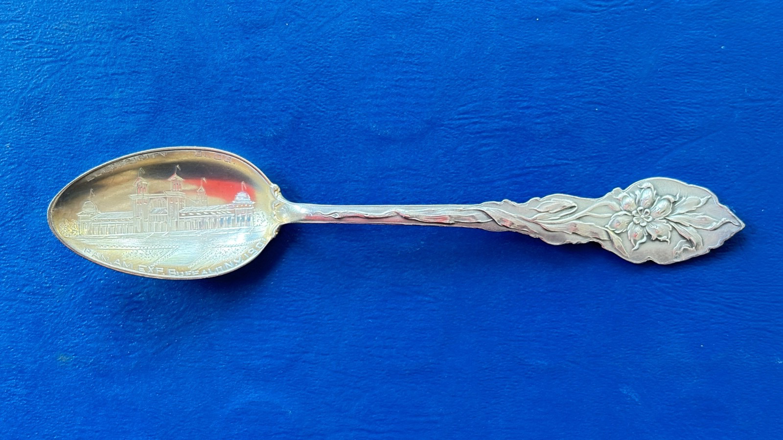 ANTIQUE 1901 Pan American Exposition Official Sterling Silver Souvenir Spoon
