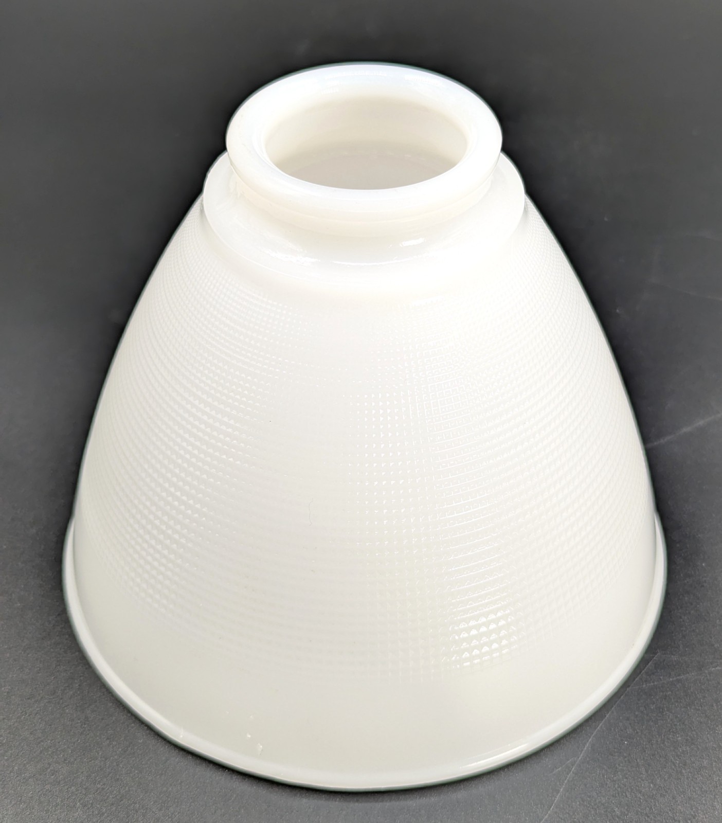 Vintage Small White Milk Glass Diffuser Reflector 6” Dia. Alleghany Glass 2-1/4″