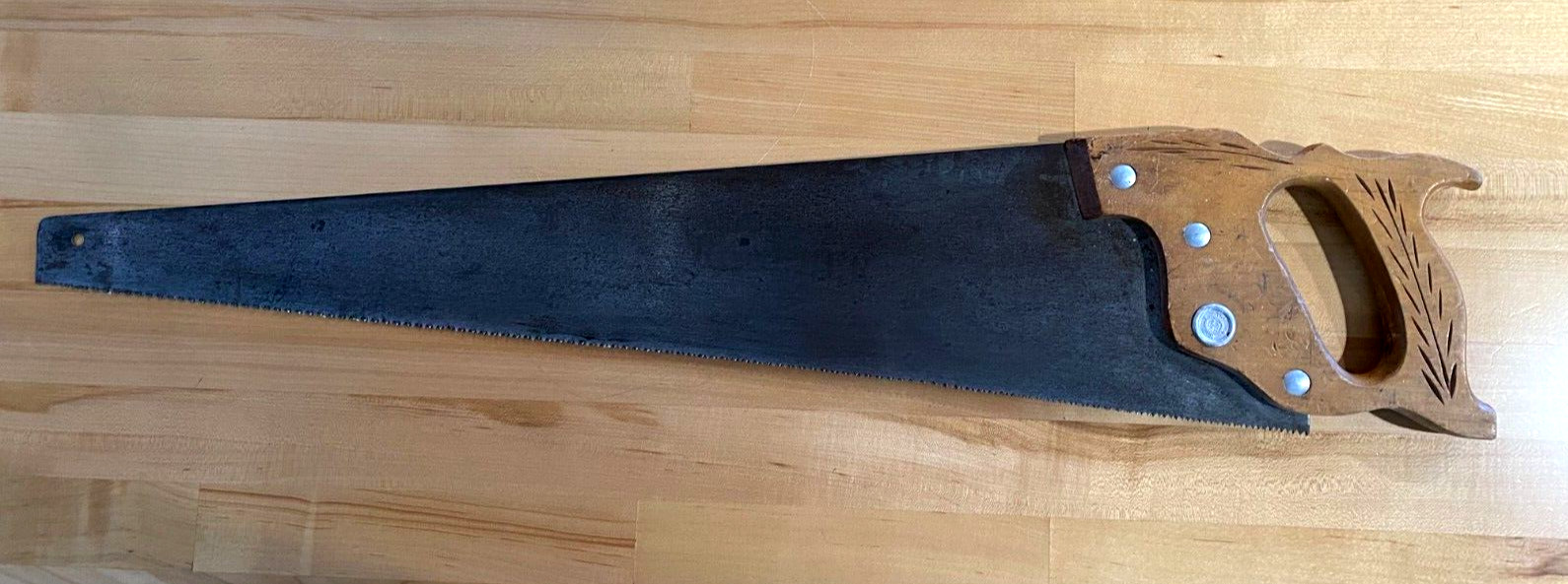 Vintage Diston 25-1/2″ 9 TPI Handsaw Rancher Wood Handle