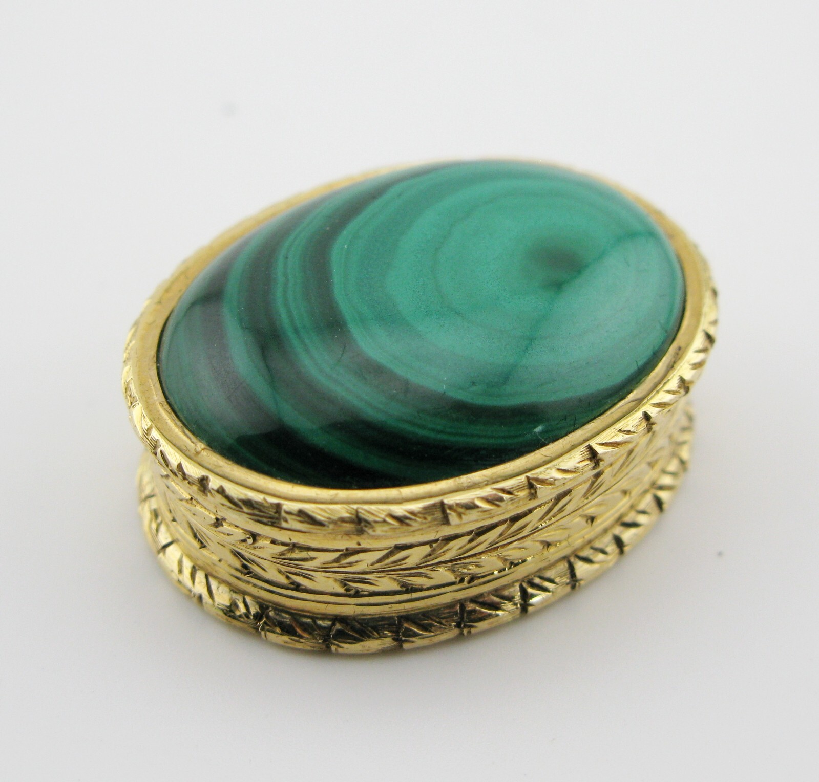 Renato Salimbeni 18ct gold and malachite pill box