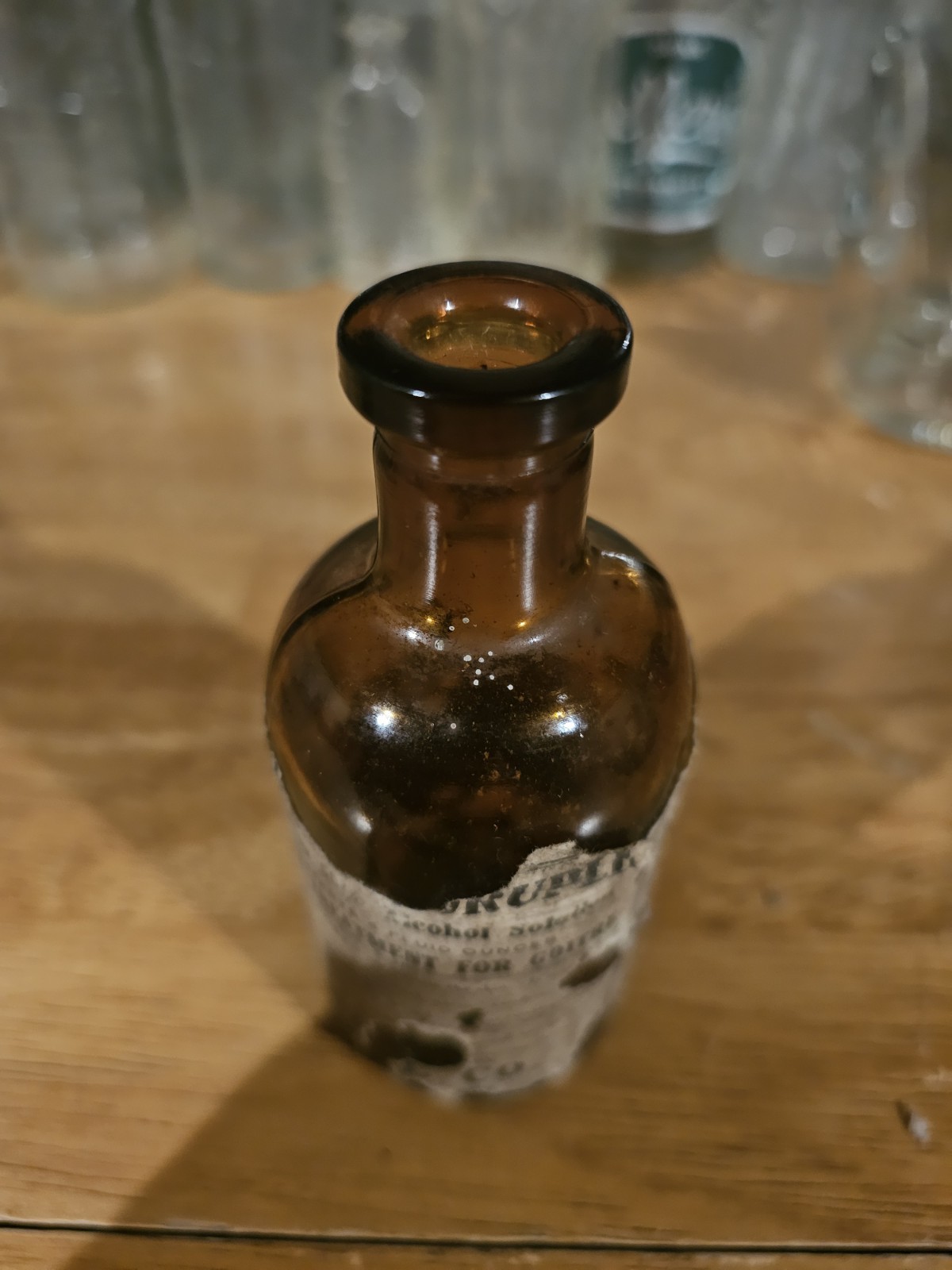 VTG Pre 1930s SORBOL-QUADRUPLE in 50% Alcohol 4oz. Amber BOTTLE, HOME TX GOITRE