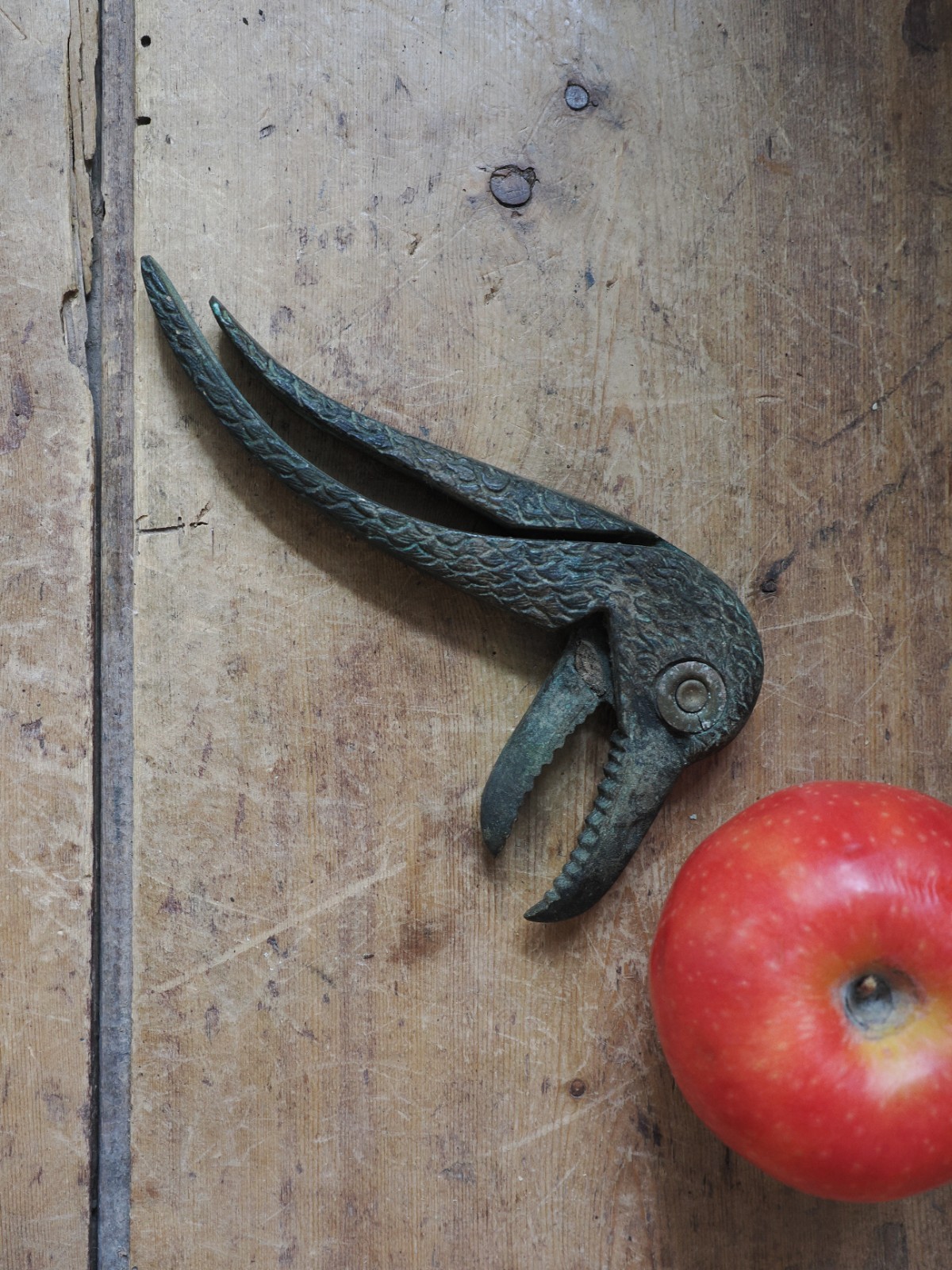 Genuine Antique Bronze Parrot ? Bird Nutcracker Nut Crackers