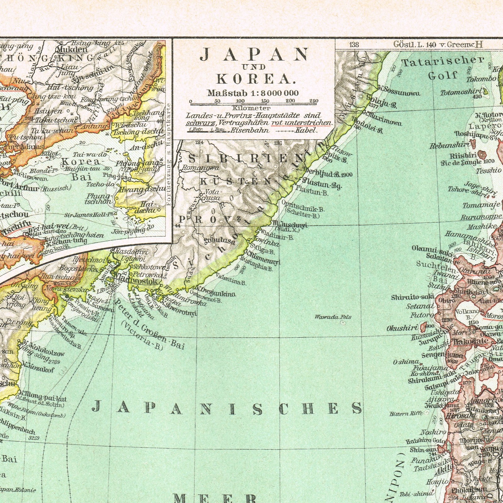 KOREA SEOUL 서울 Japanese Occupation of Original Map 1900 JAPAN Ryukyu Islands