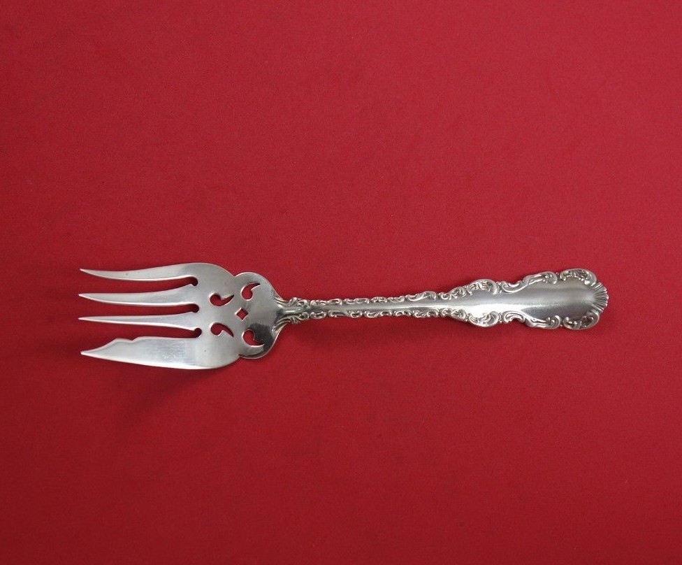 Louis XV by P.W. Ellis Canadian Sterling Silver Cold Meat Fork Pierced 7″