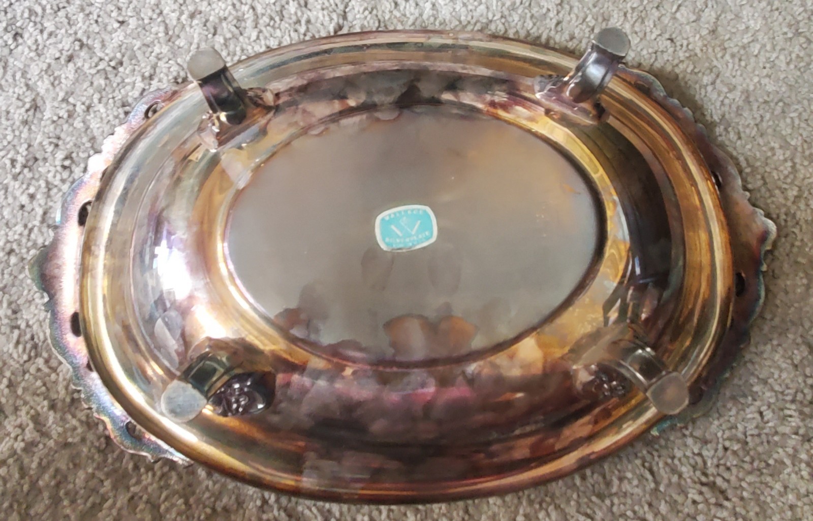 Baroque Wallace Silver Plated Footed Oval Centerpiece Bowl #222 SELLING AS IS
