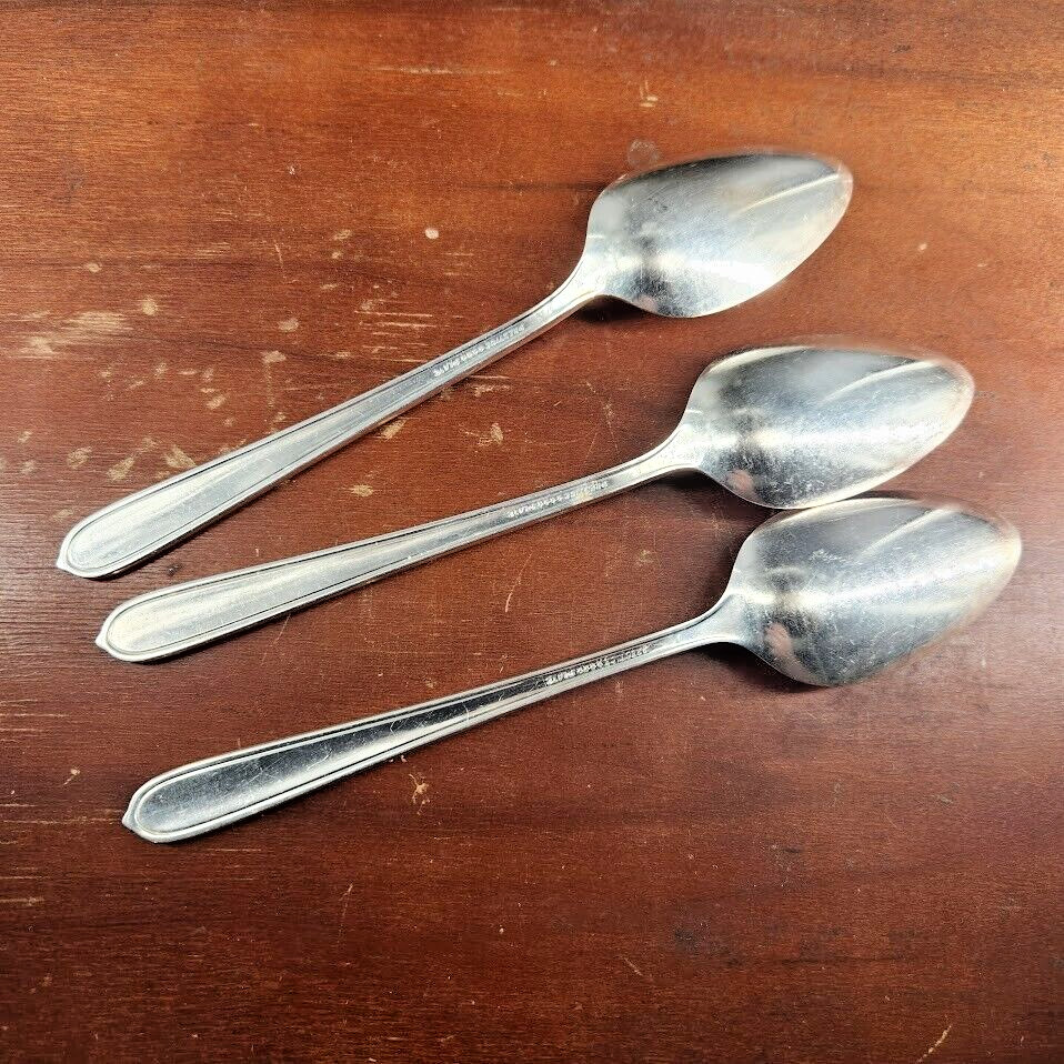 6 Oneida Longchamps Chaumont Serving Spoon Tablespoon Silverplate 1935 flatware