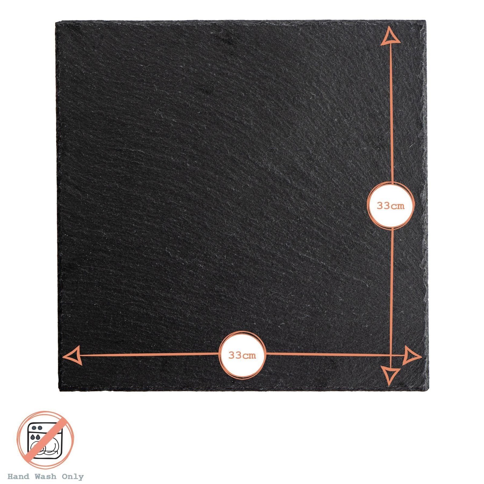 Square Slate Serving Platter Rustic Dining Table Place Setting 33cm Grey