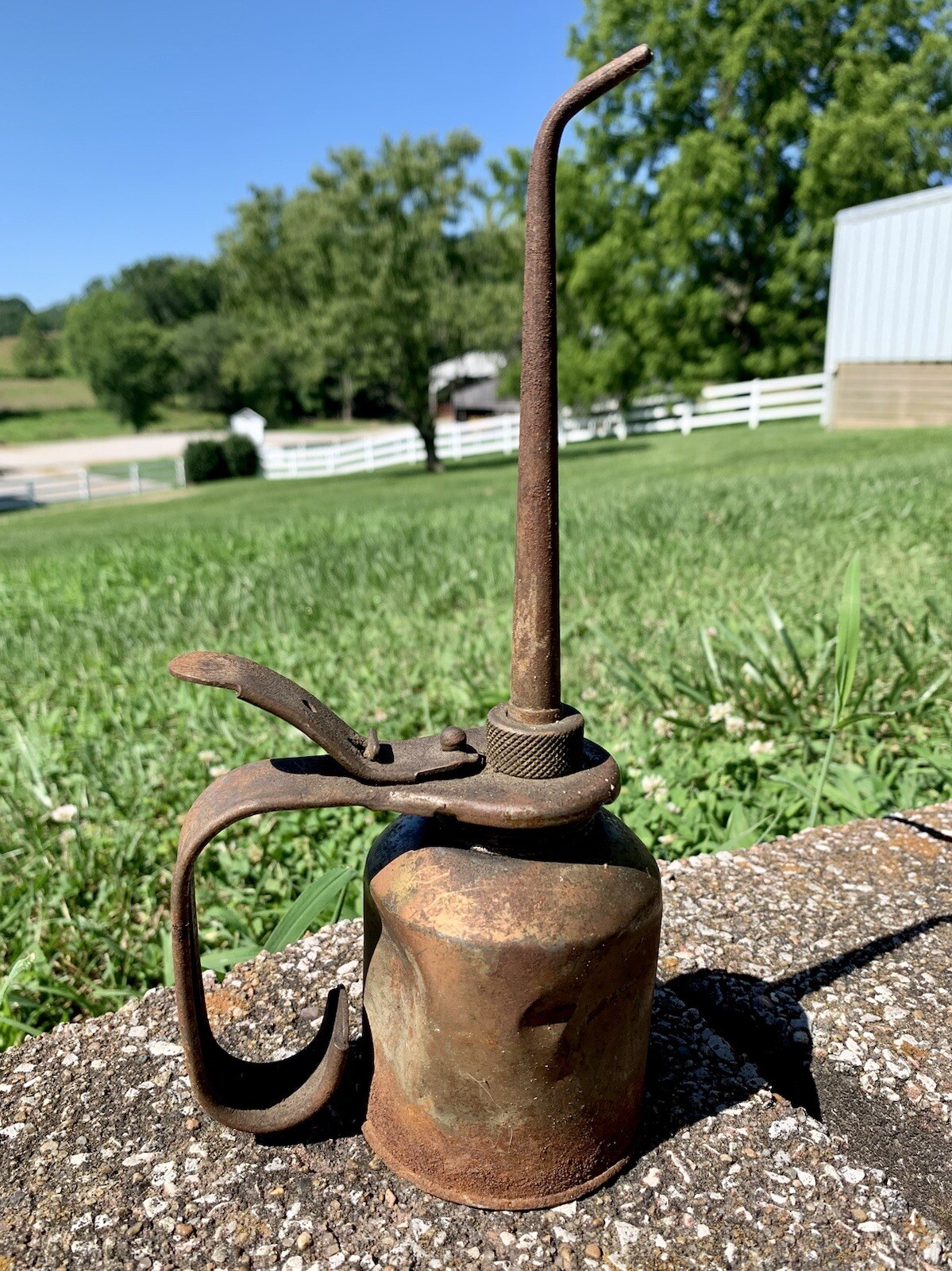 VTG Eagle Copper Color All Purpose Oil Can Pump Oiler Made USA
