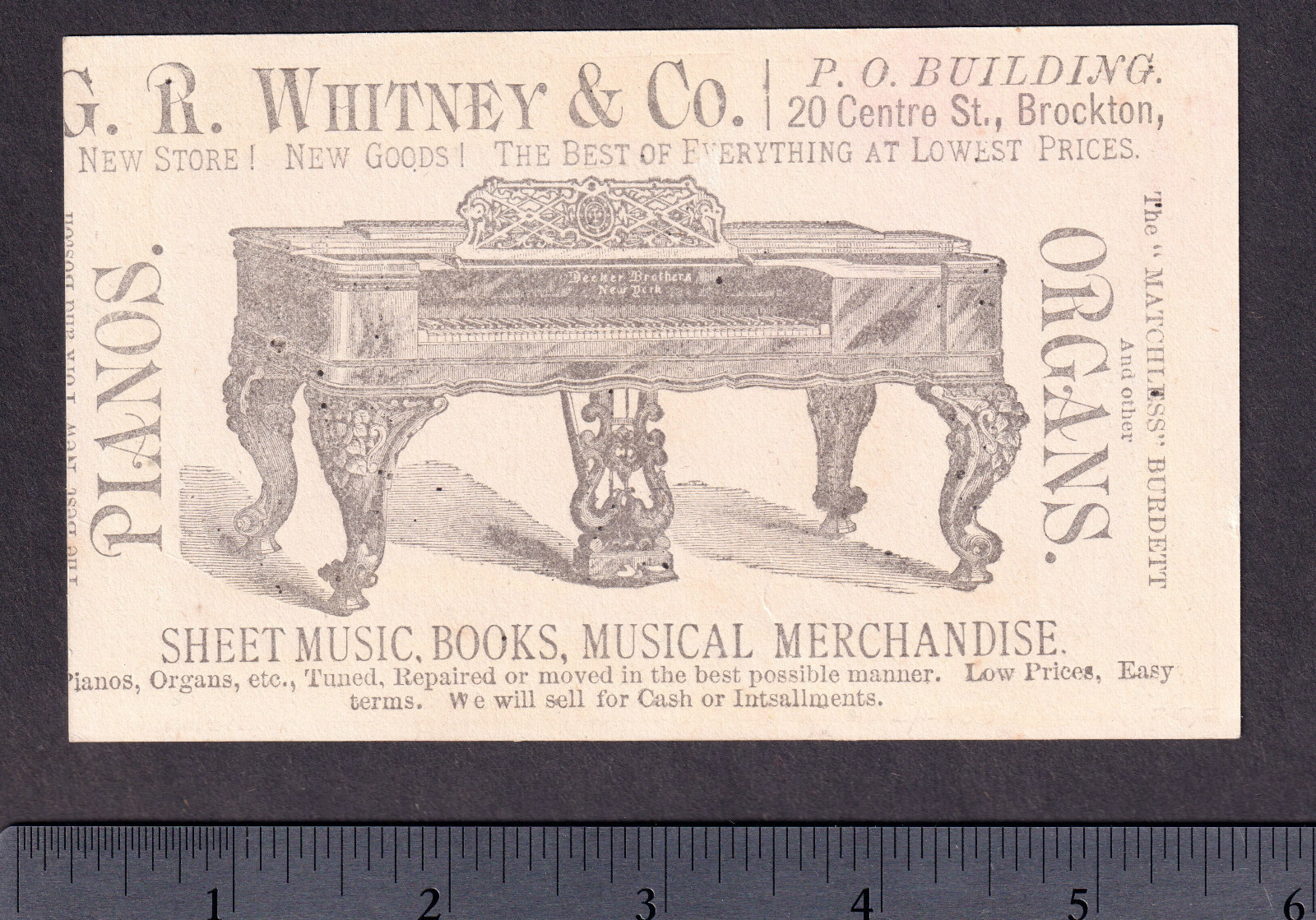 Guild, Church & Co Piano Factory View 1880’s Victorian Advertising Trade Card