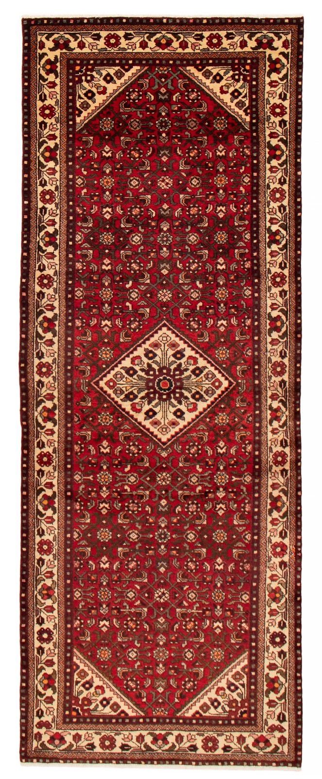 Vintage Hand-knotted Runner Rug 3’7″ x 10’1″ Traditional Oriental Wool Carpet