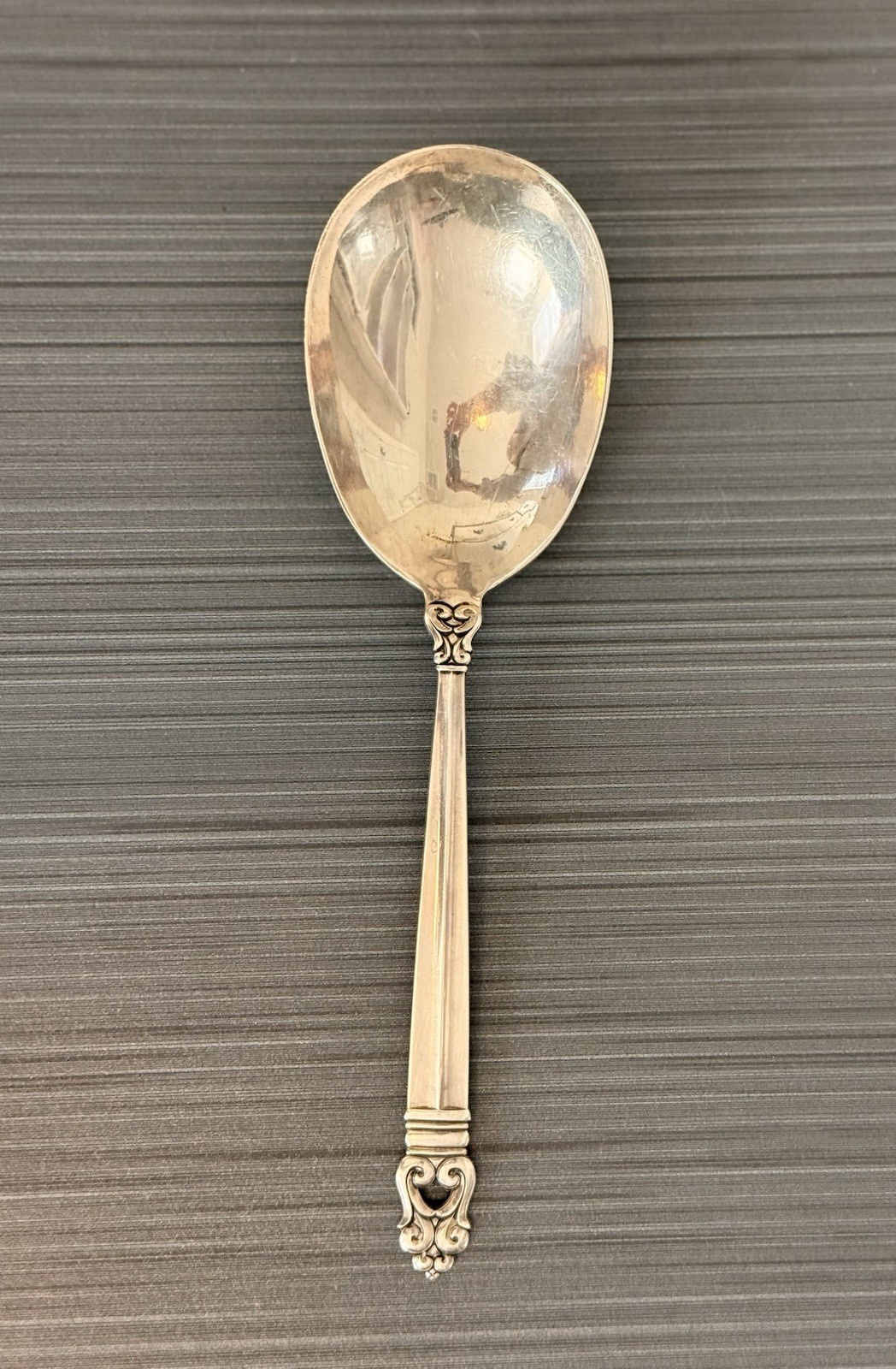 International Royal Danish Rare Sterling Serving Spoon 9 1/8″ NO Mono
