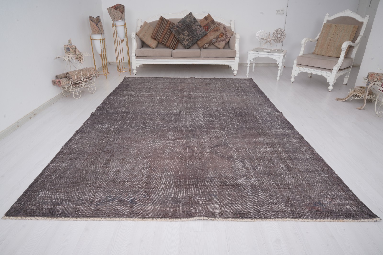 7×10 Area Rug Large Turkish Carpet Oushak Oversize Vintage Rug Antique Rug 210