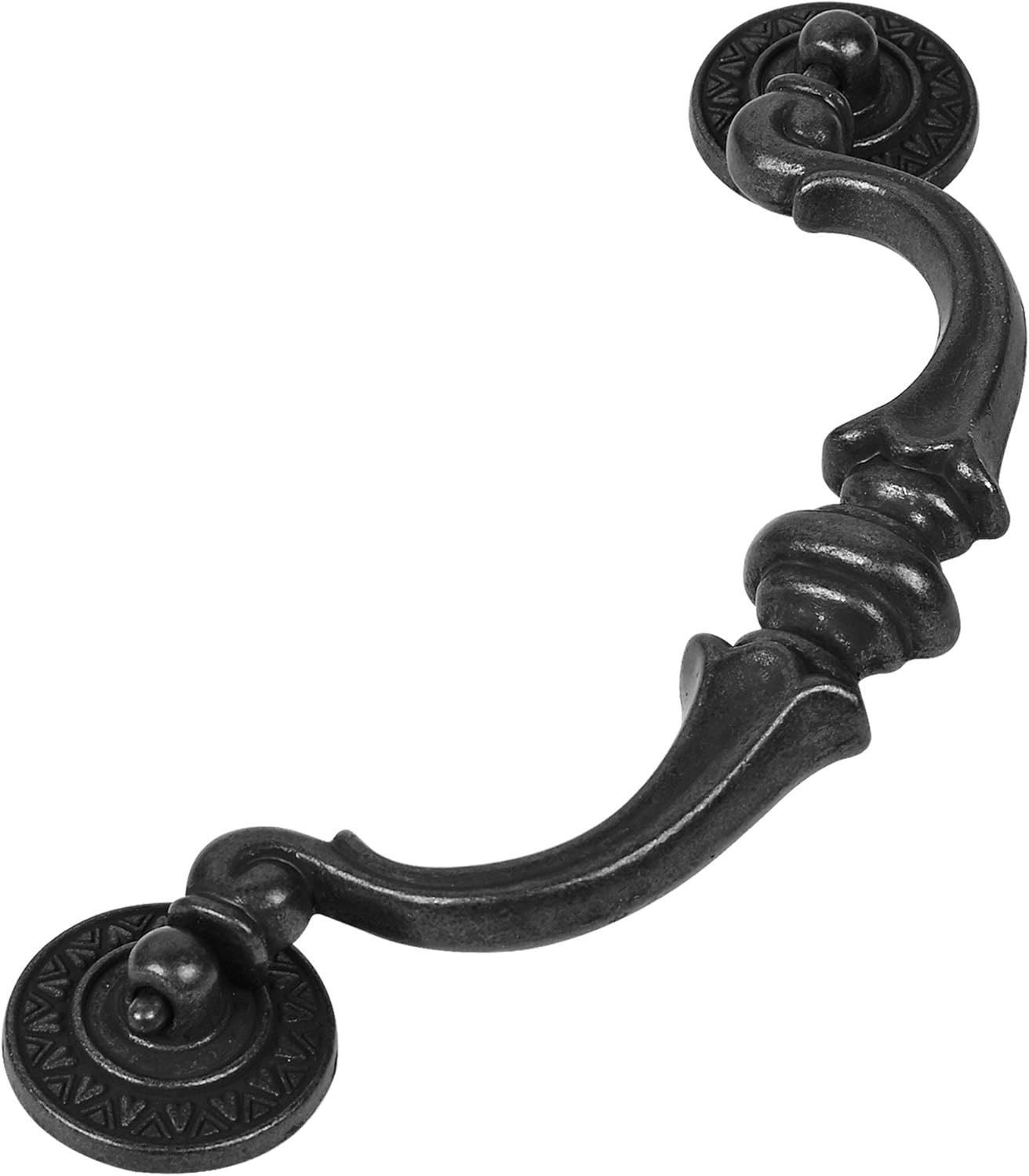 Supkiir 6 Pack Drawer Pulls Handles, 5.5″ Hole Center Vintage Antique Black Kitc