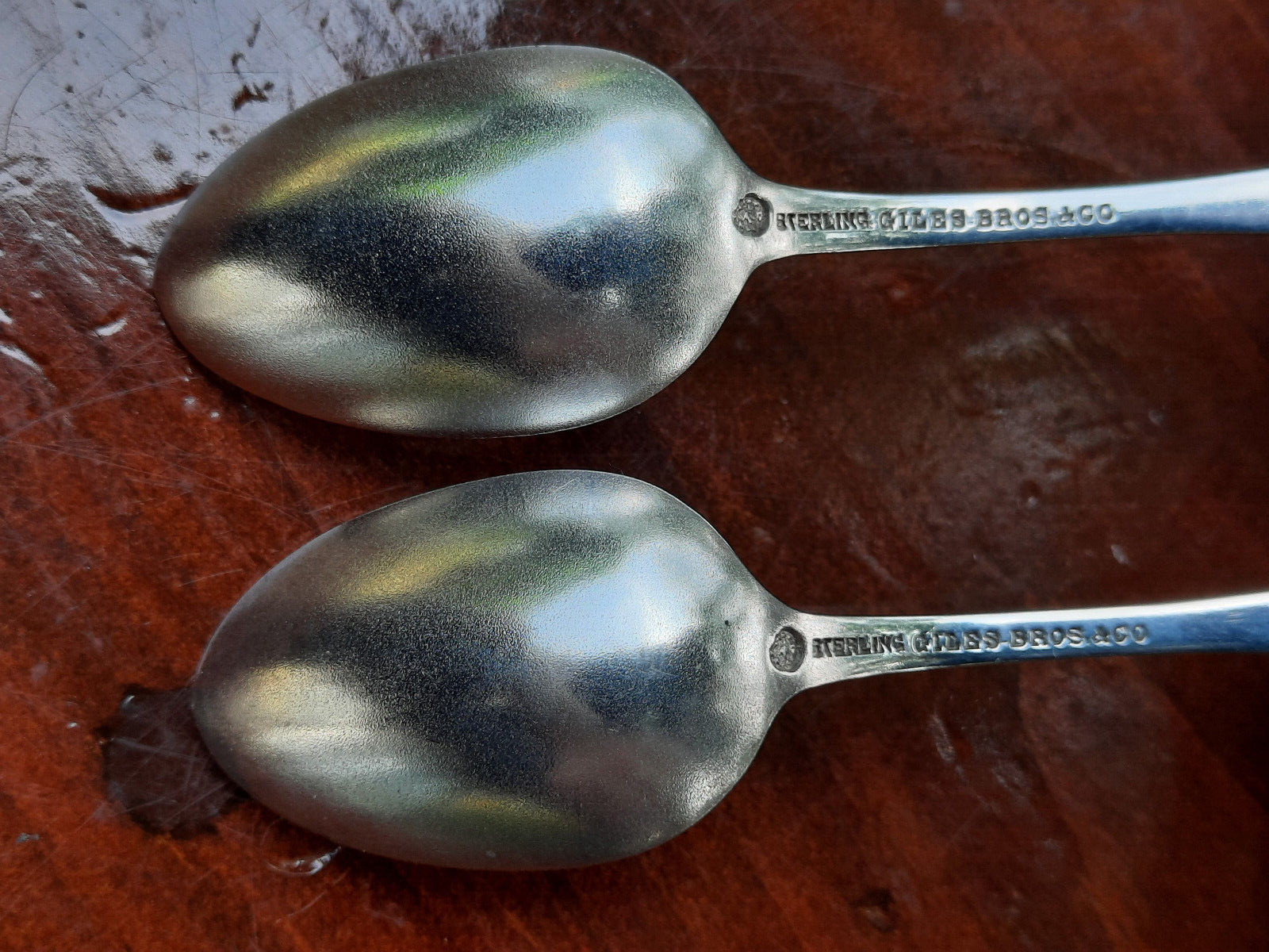 Sterling Silver Pair Durgin Basket of Flowers Demitasse Spoons, No Mono