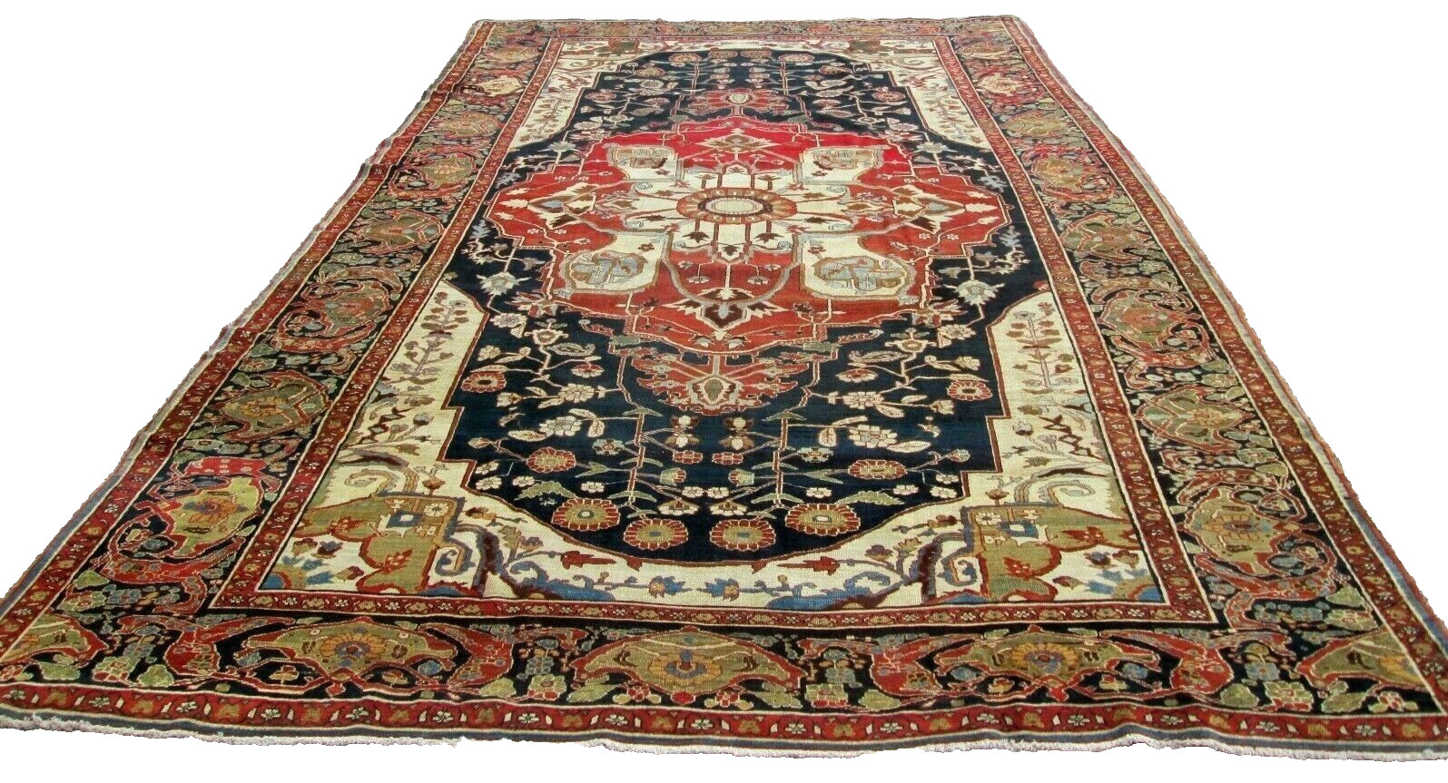 ANTIQUE SERAPI ORIENTAL CARPET RUG 11 x 18 SHREWSBURY MUSEUM COLLECTION