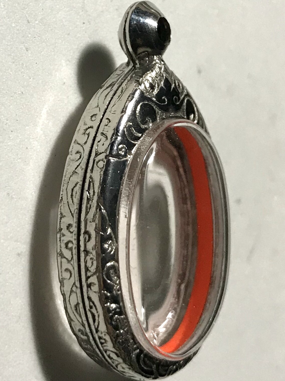 STAINLESS STEEL CASE/CASING AMULET PHRA LP THAI BUDDHA PENDANT C256 h3.4 w2.4 cm