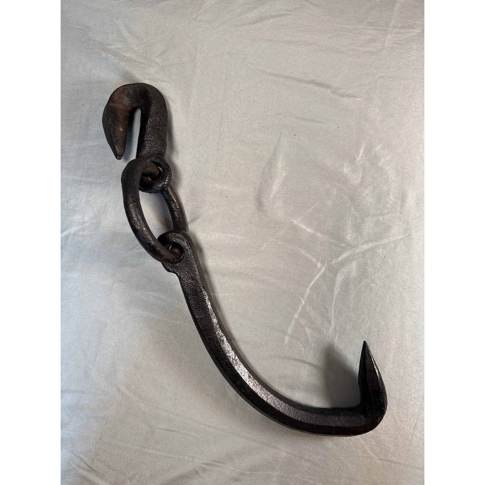 Antique Forged Iron Meat Hook Hanging Butcher Farm Barn Primitive Rustic Tool