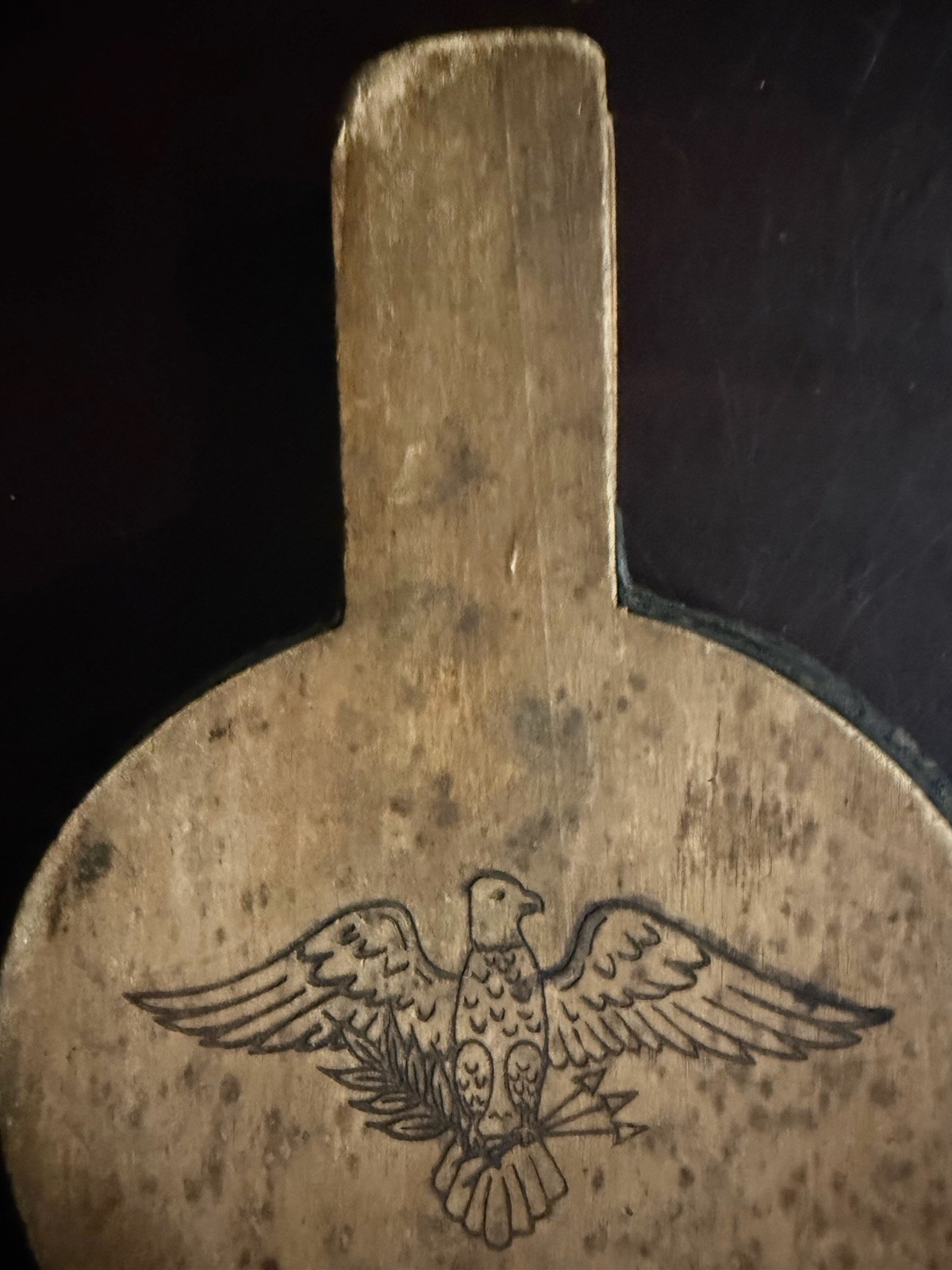 Vintage Fireplace Bellows Eagle Wood Brass Leather 14” Tool