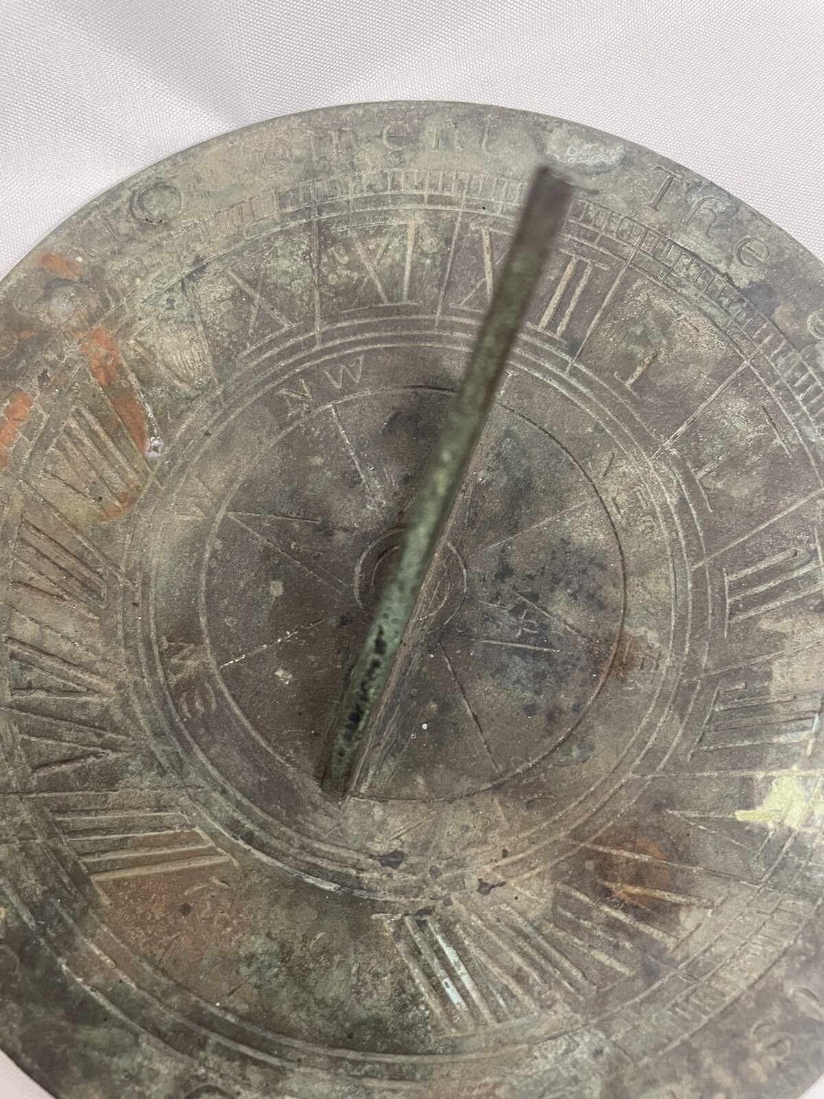 Super Round Authentic Rare Antique 18TH Century Bronze Sundial THOMAS GRICE 1705