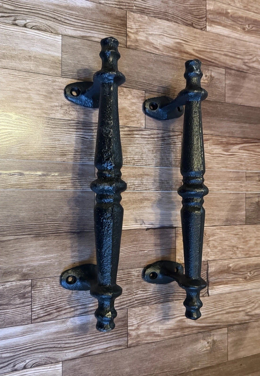 2 Large Heavy Duty Cast Iron Antique Style Barn Door Handles Shed Barn Pulls
