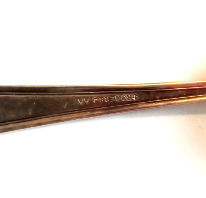 Vtg 6 Rogers Soup Bouillon Spoons 5in, Anchor Rogers Anchor AA Silverplated EUC