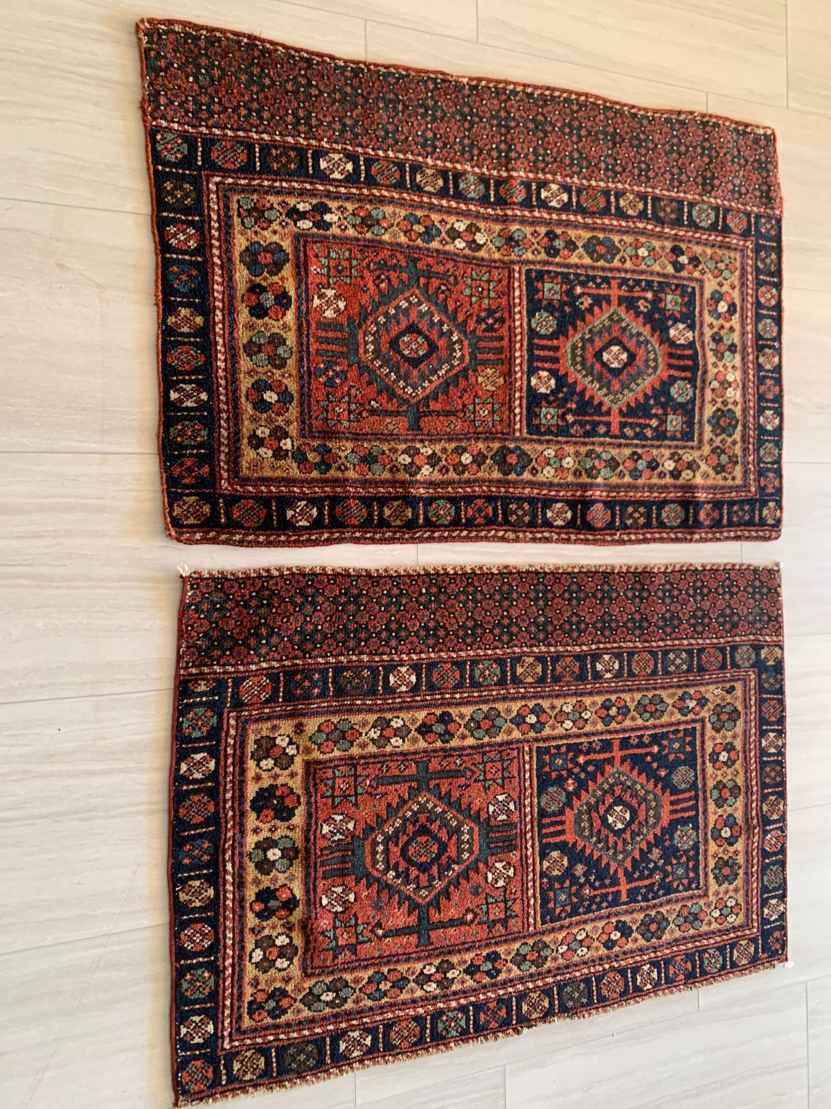 Antique Tribal Bag Faces – Matched Pair – Estate Collection