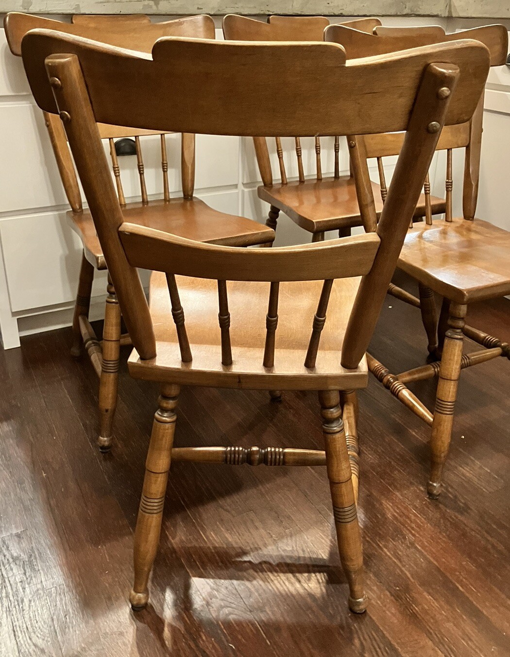 5 Sprague & Carleton Kitchen Chairs Solid Rock Maple New Hampshire VINTAGE