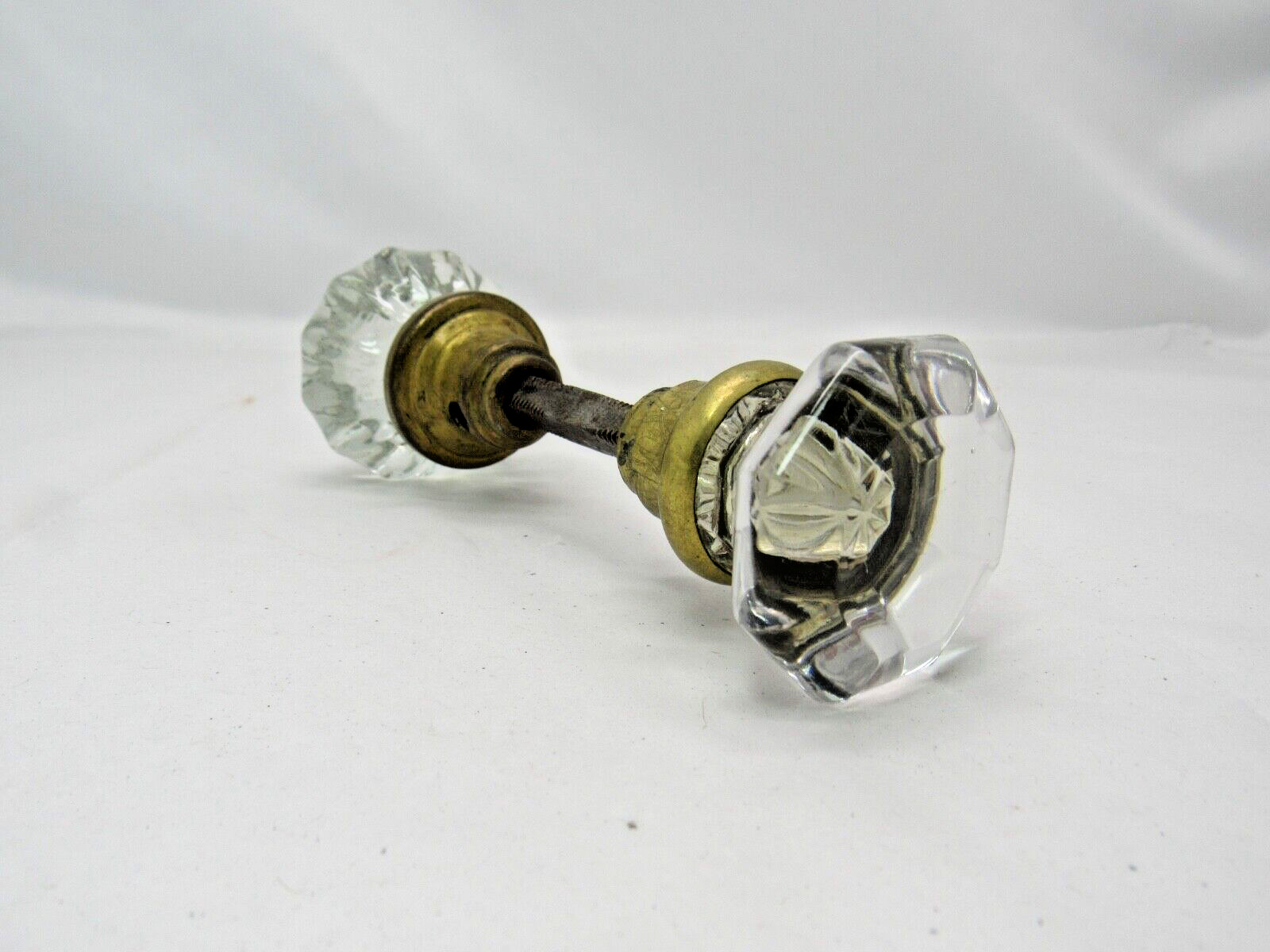 Antique Vintage Glass Door Knobs 12 Sided / 8 Sided Octagon Shape Set