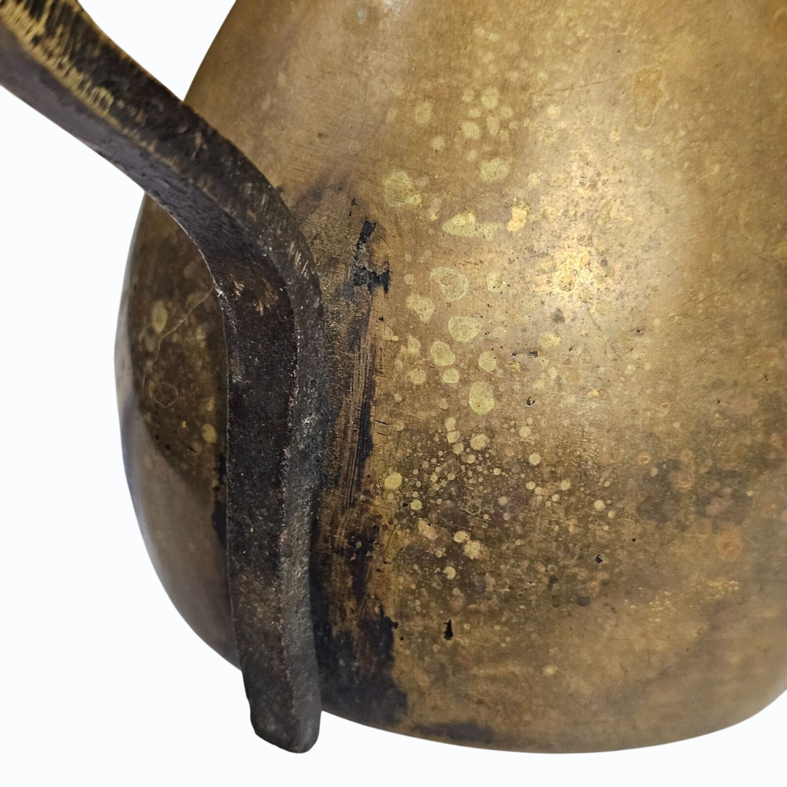 Antique Middle Eastern Brass Dallah Coffee Pot With Makers Mark 12”