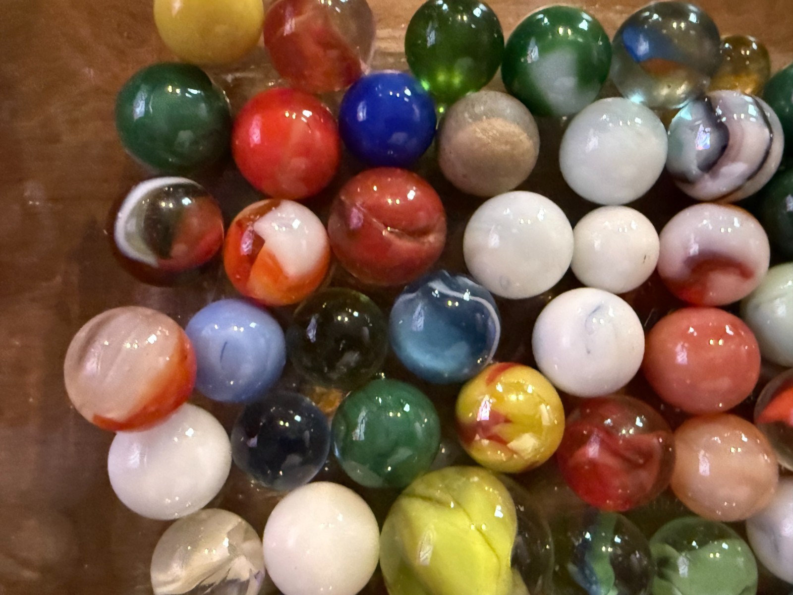 Vintage Marbles (Slags, Swirls, Cats Eyes, Bennies, Etc).Each lot varies Lot#77