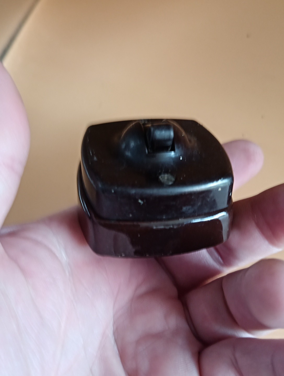 Vintage Bakelite Light Switch britmac Brown square
