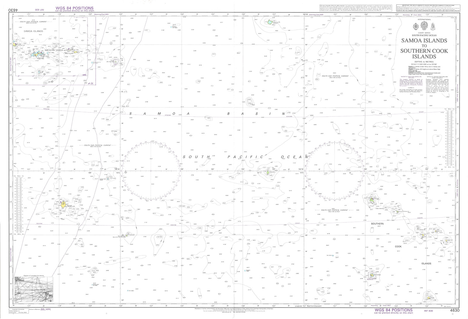4630 Samoa Islands Southern Cook South Pacific Ocean Chart Map Marine Admiralty