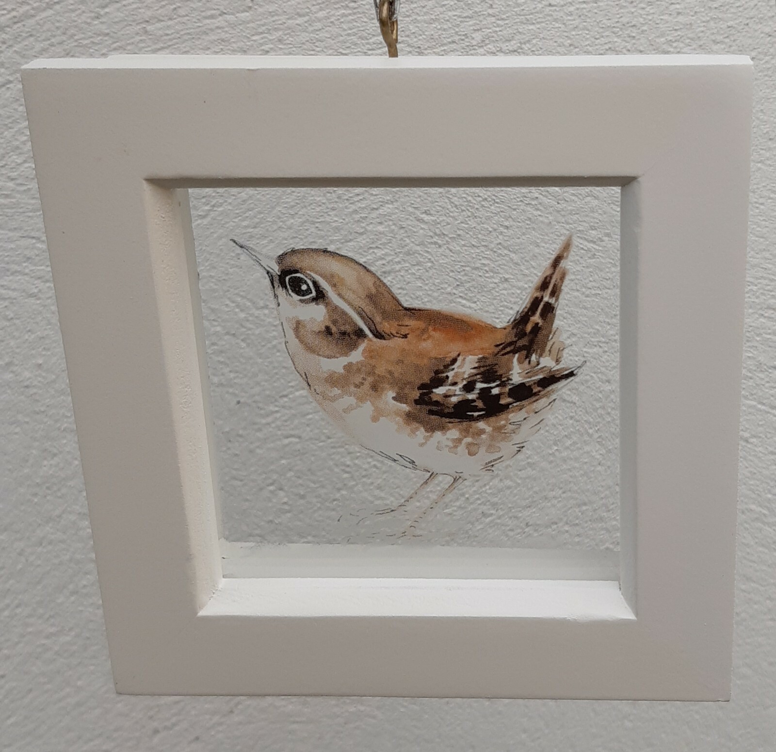 Wren bird Glass suncatcher Window Hanging Frame Kiln fired GIFT PRESENT birds