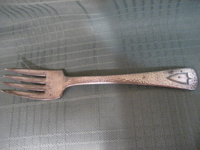 Fork Hammered EPNS Eectro Plated Nickel 6″ Silver Ware VINTAGE ANTIQUE