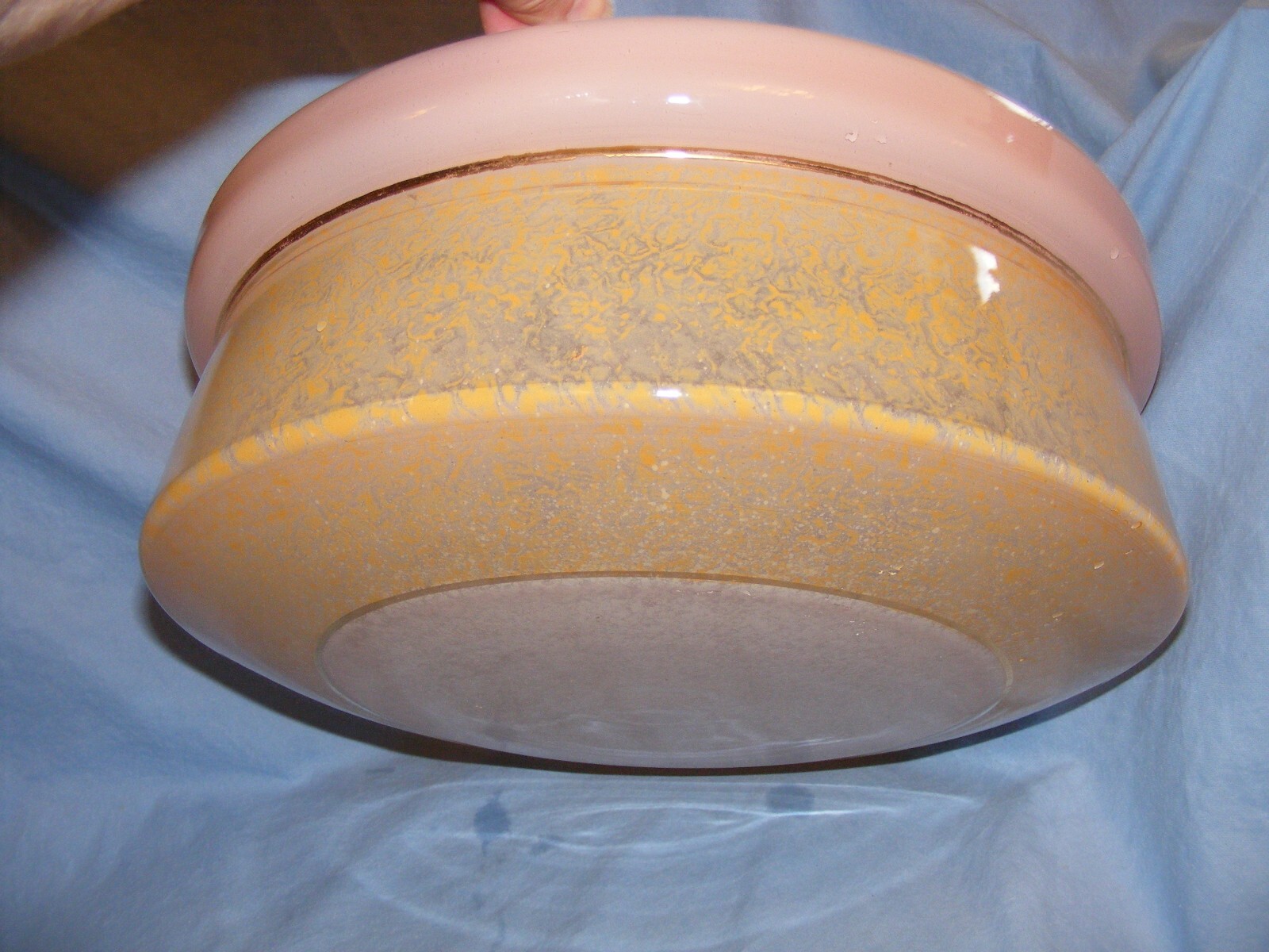 Vintage Glass Ceiling Light Plaffonier Flycatcher Lamp Shade Pink Orange Bowl