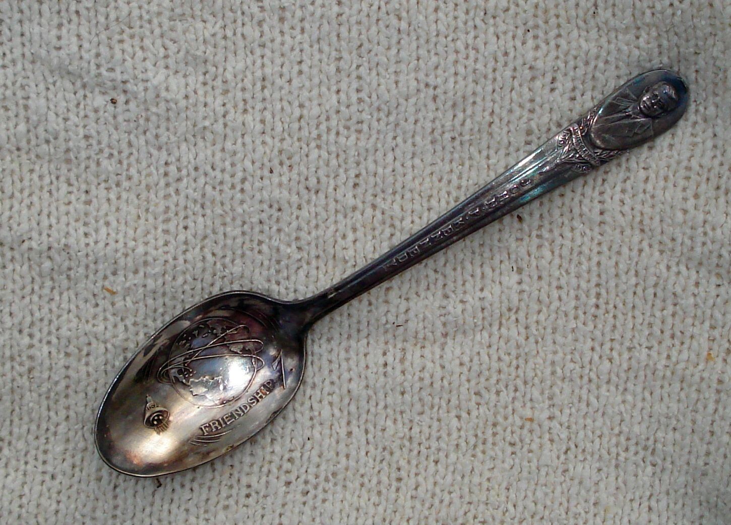 John F Kennedy Friendship 7 Collector Spoon Wm Rogers Mfg Co IS