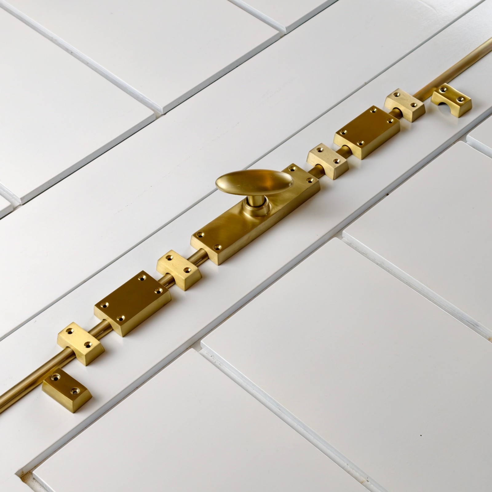 2 sets Solid Brass Cremone Bolt Espagnolette 110″ (280cm) French Door Lock Heavy